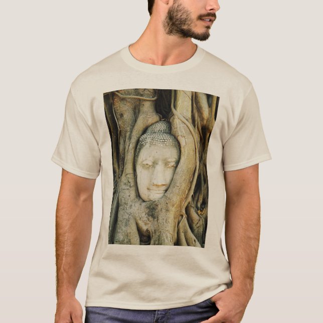 Camiseta Buda Cabeça na Árvore Fig. Ayutthaya, Tailândia (Frente)