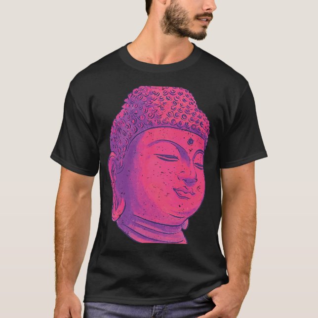 Camiseta Buda de apoio cabeça sagrada e chakra (Frente)