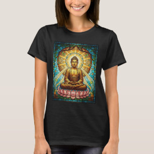 Camiseta Buda de Vidro Colorido Zen Budismo Meditação Espir