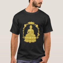 Buda dourado com moldura de lótus