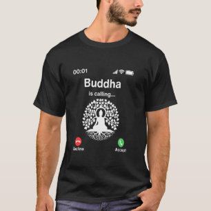 Camiseta Buda Está Chamando Meditar Yoga Árvore Bodhi Índia