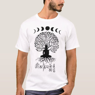 Camiseta Buda Fases da Lua Árvore da Vida Om Mani Padme Hum