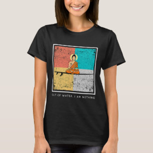 Camiseta Buda na Prancha de Surfe - Fora da Água, Eu Não So