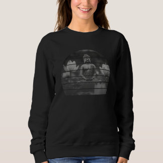 Camiseta Buda retrô lótus sentado mediando budista preto