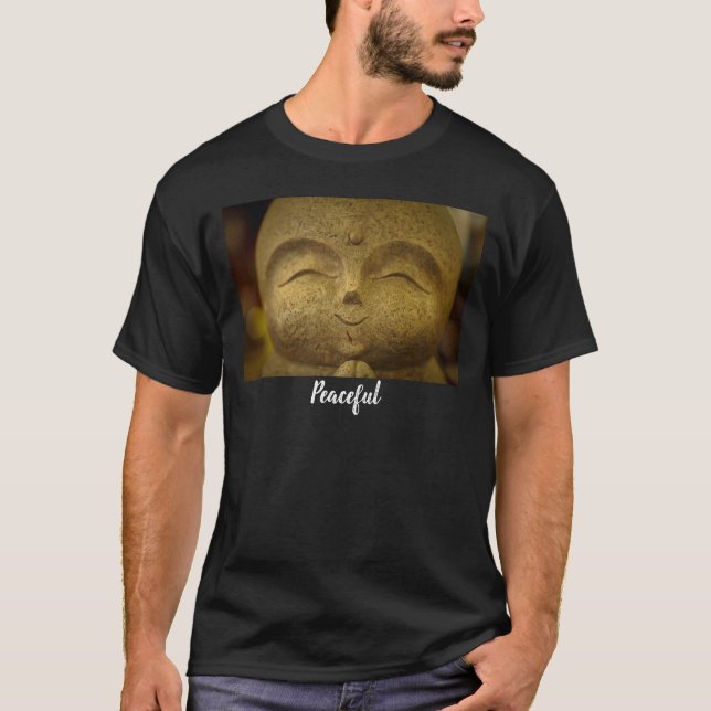 Camiseta Buda Sorridente Feliz Pacífico Masculino (Frente)