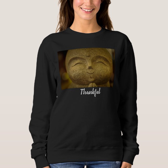 Camiseta Buda Sorrindo Agradecido Mulheres (Frente)