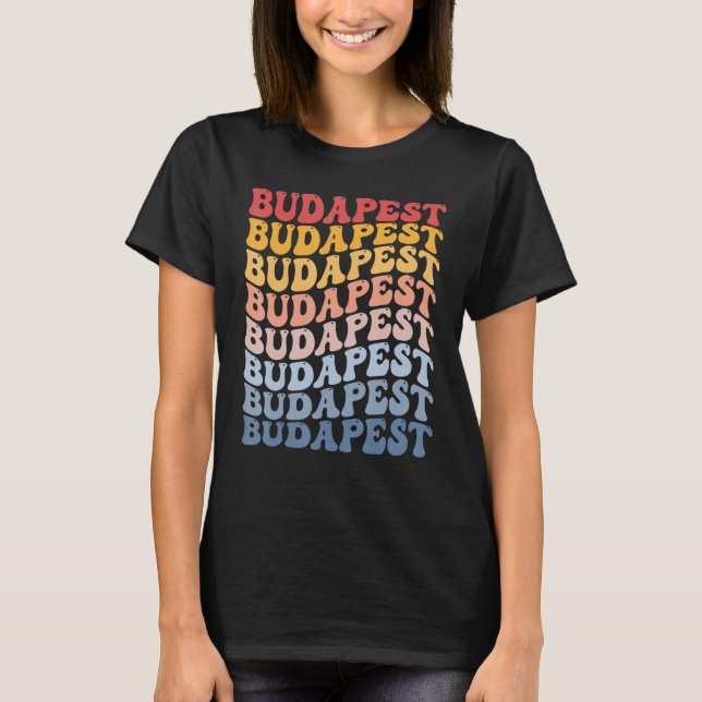 Camiseta Budapest City Groovy Retro (Frente)
