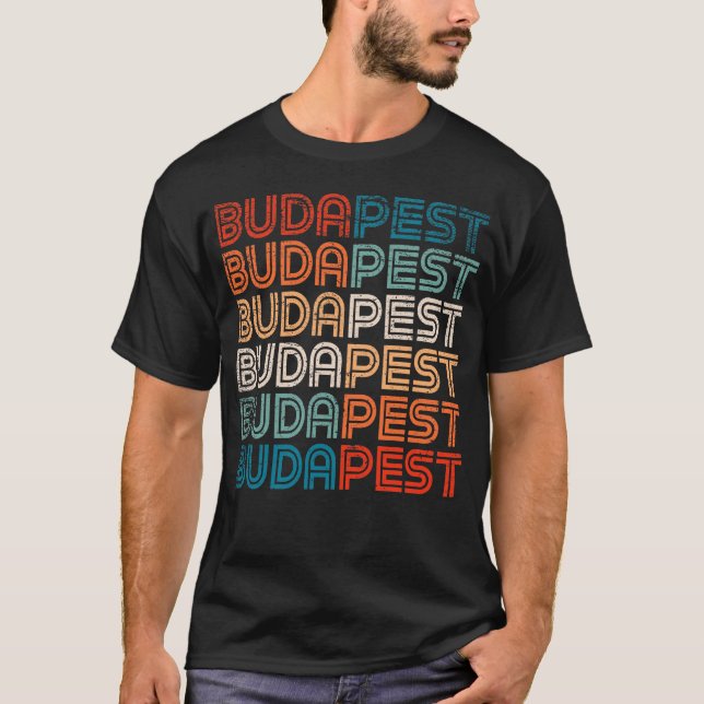 Camiseta Budapest Hungary Vintage Design Gift Souvenir (Frente)