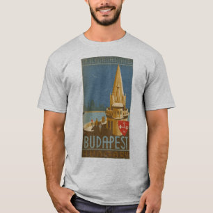 Camiseta Budapest, Hungary, Vintage poster, retro t shirt,