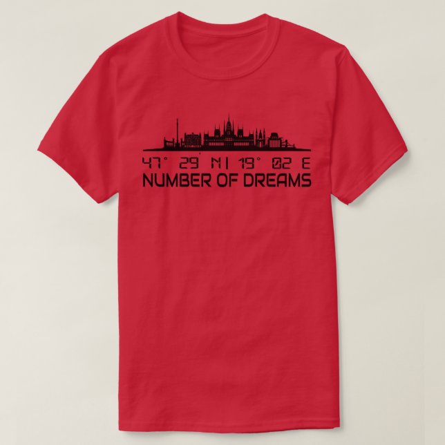 Camiseta Budapest Skyline Gps Coordenadas Capital Hungria 1 (Frente do Design)
