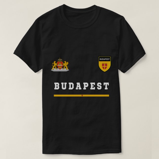 Camiseta Budapest SportSoccer Jersey Flag Futebol Hungria (Frente do Design)