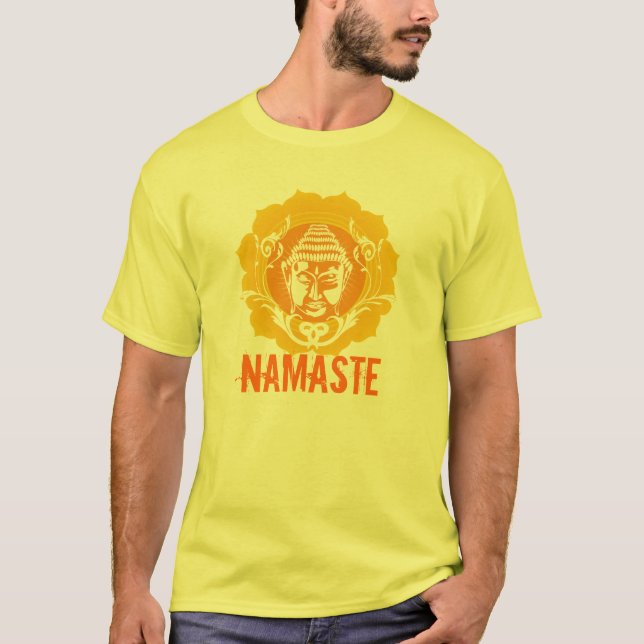 Camiseta Buddha alaranjado & amarelo enfrenta (Frente)
