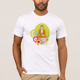 Camiseta Buddha em flores do primavera