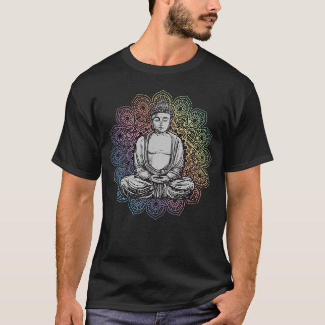 Camiseta Buddha Mandala Yoga Budismo Espiritual (Frente)