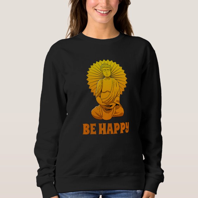 Camiseta Buddha Monk Namaste Praying Pray Smile Happy Laugh (Frente)