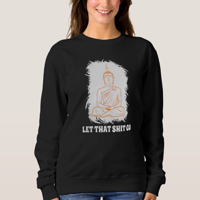 Camiseta Buddha Monk Namaste Smiling Happiness Let Worries  (Frente)