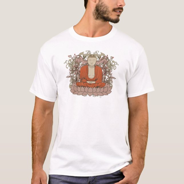 Camiseta Buddha na flor de Lotus (Frente)