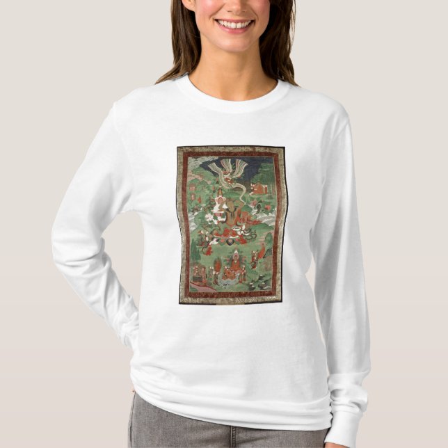 Camiseta Buddha que corta um topete do cabelo (Frente)