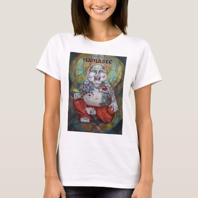 Camiseta Buddha Tattooed feliz (Frente)