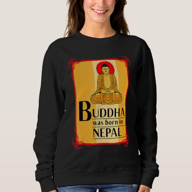 Camiseta Buddha Was Born In Nepal Nepali Nepalese (Frente)