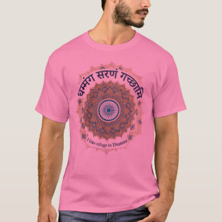 Camiseta Buddham Saranam Gacchami Roteiro Pali Uni Espiritu
