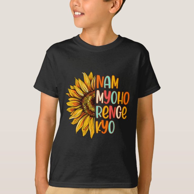 Camiseta Buddhist Buddhism Sunflower Nam A Myoho Renge Kyo  (Frente)