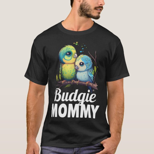 Camiseta Budget Mamãe Bugerigar Parakeet Bird 9 (Frente)