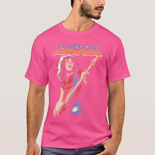 Camiseta Budgie Band Burke Shelley Guitar v2 friends (Frente)