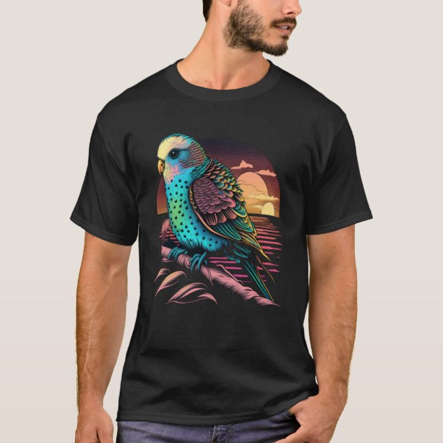 Camiseta Budgie Beach Budgerigar Parakeet Bird Summer  2 (Frente)