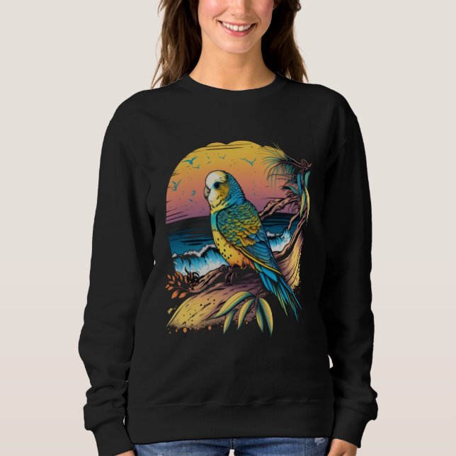 Camiseta Budgie Beach Budgerigar Parakeet Bird Summer  3 (Frente)