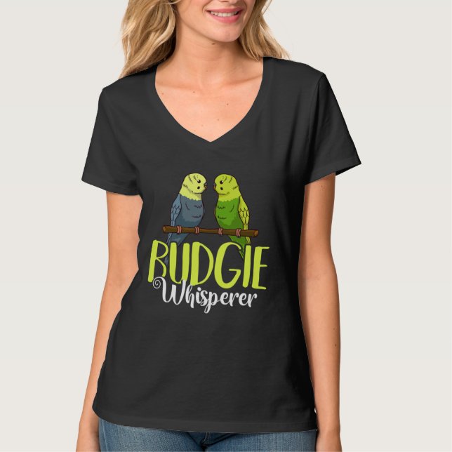 Camiseta Budgie Bird Budgerigar Parakeet Cage (Frente)