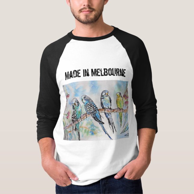 Camiseta Budgie Budgerigar Bird Made In Melbourne T Shirt (Frente)