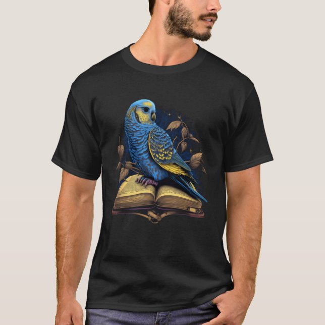 Camiseta Budgie Budgerigar Book Parakeet Bird Bookworm Read (Frente)