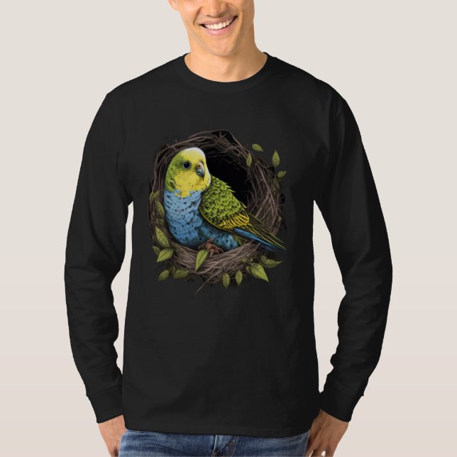 Camiseta Budgie Budgerigar Parakeet Bird Nest  2 (Frente)