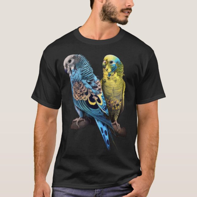 Camiseta Budgie Budgies Budgerigar Parakeet Birds Birdwatch (Frente)