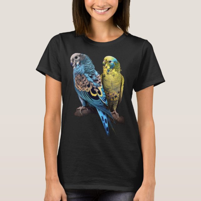 Camiseta Budgie Budgies Budgerigar Parakeet Birds Birdwatch (Frente)