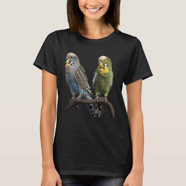 Camiseta Budgie Budgies Budgerigar Parakeet Birds Birdwatch (Frente)