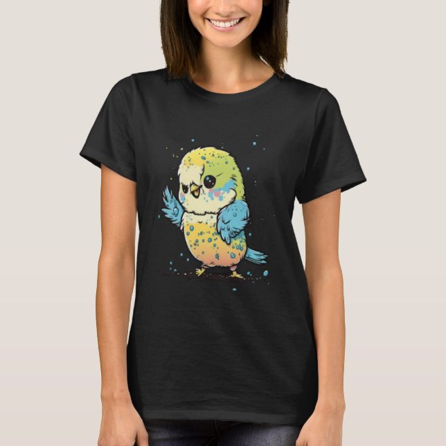Camiseta Budgie Dabbing Budgerigar Parakeet Bird Dab Dance  (Frente)