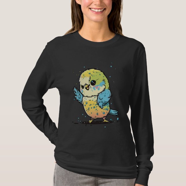 Camiseta Budgie Dabbing Budgerigar Parakeet Bird Dab Dance  (Frente)