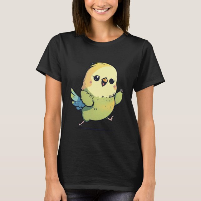 Camiseta Budgie Dabbing Budgerigar Parakeet Bird Dab Dance  (Frente)