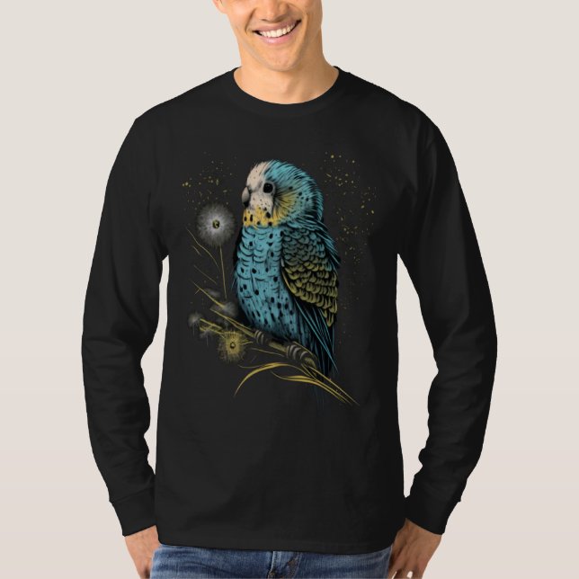 Camiseta Budgie Dandelion Flower Budgerigar Parakeet Bird (Frente)