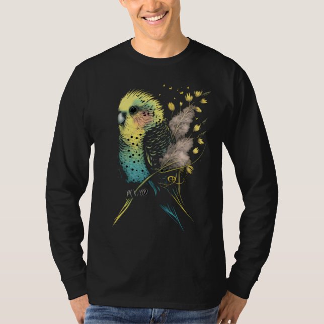 Camiseta Budgie Dandelion Flower Budgerigar Parakeet Bird   (Frente)