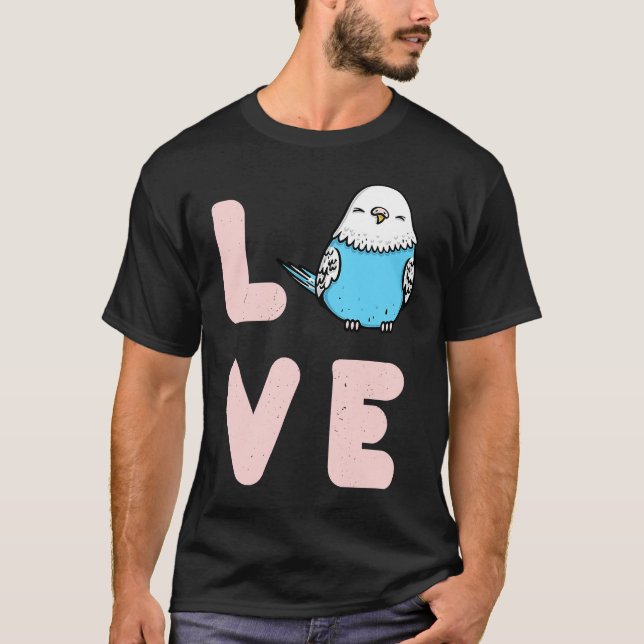 Camiseta Budgie Love Valentines Day  For Budgerigar (Frente)