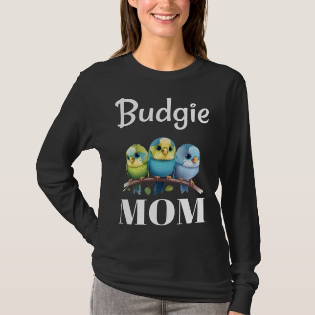 Camiseta Budgie Mom Budgerigar Parakeet Bird 100 (Frente)