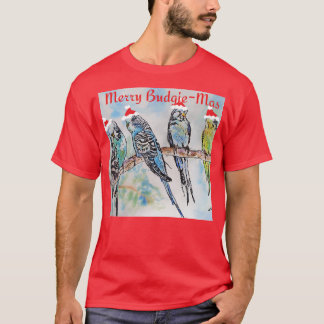 Camiseta Budgie Parakeet Budgerigar Mens Funny Christmas