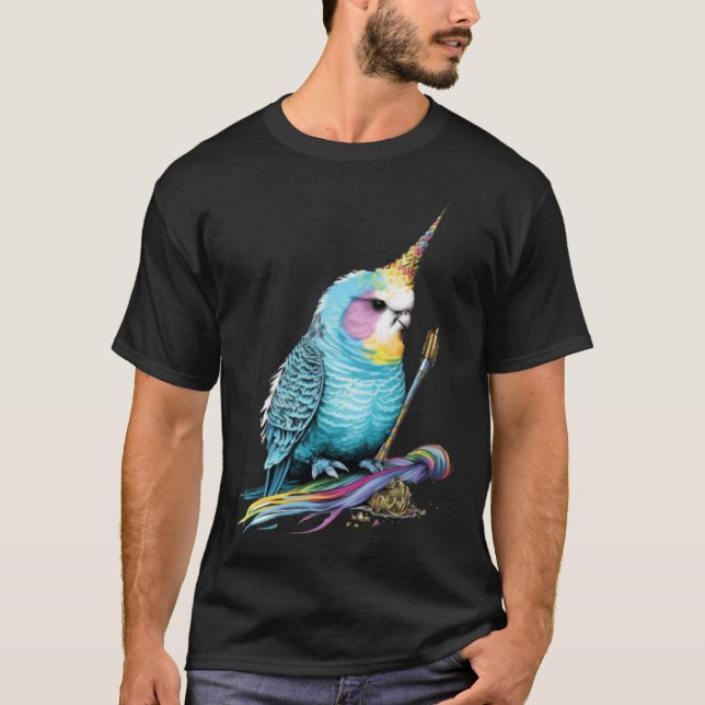Camiseta Budgie Unicorn Budgerigar Parakeet Bird (Frente)