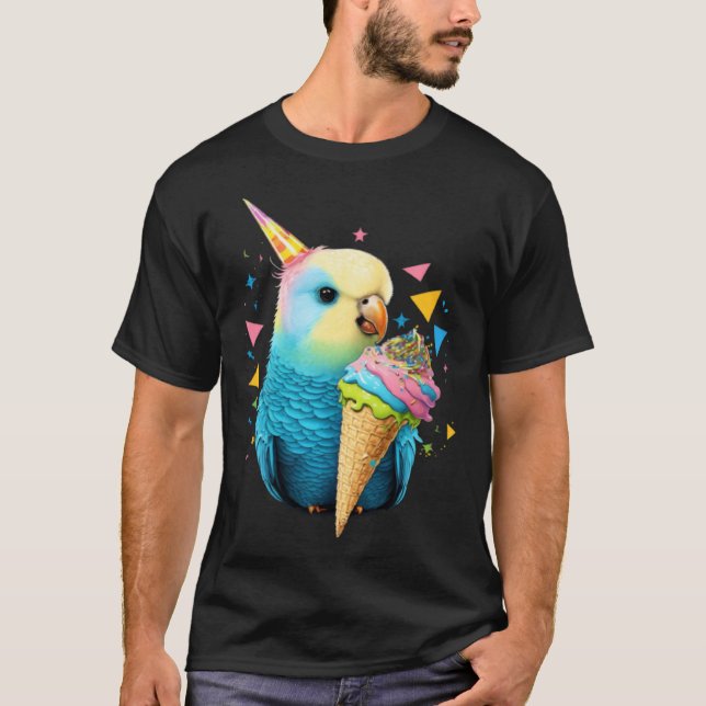 Camiseta Budgie Unicorn Budgerigar Parakeet Bird  1 (Frente)
