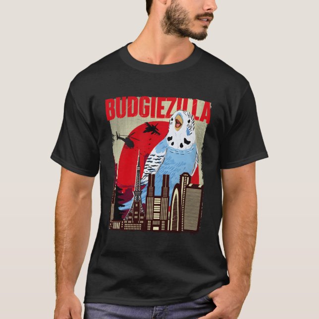 Camiseta Budgiezilla Parakeet Budgie Budgerigar Pássaro (Frente)