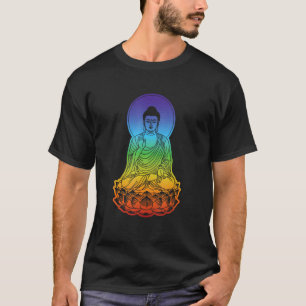 Camiseta Budismo 7 Chakras Yoga Buda Arco-íris