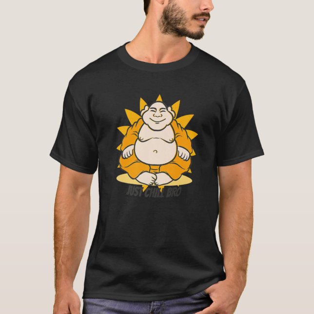 Camiseta Budismo Monk Namaste Apenas Relaxe Ou Acalme-Se B (Frente)